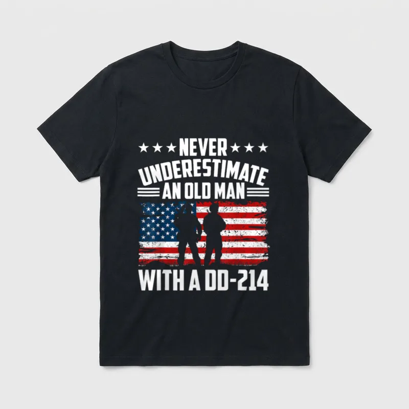 Old Man Veteran Pride T-Shirt – Classic T-Shirt in Black