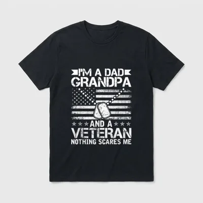 I'm a Dad Grandpa Veteran Dad & Grandpa Shirts T-Shirt – Classic T-Shirt in Black