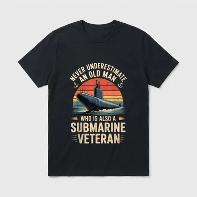 Old Man Submarine Veteran T-Shirt – Classic T-Shirt in Black