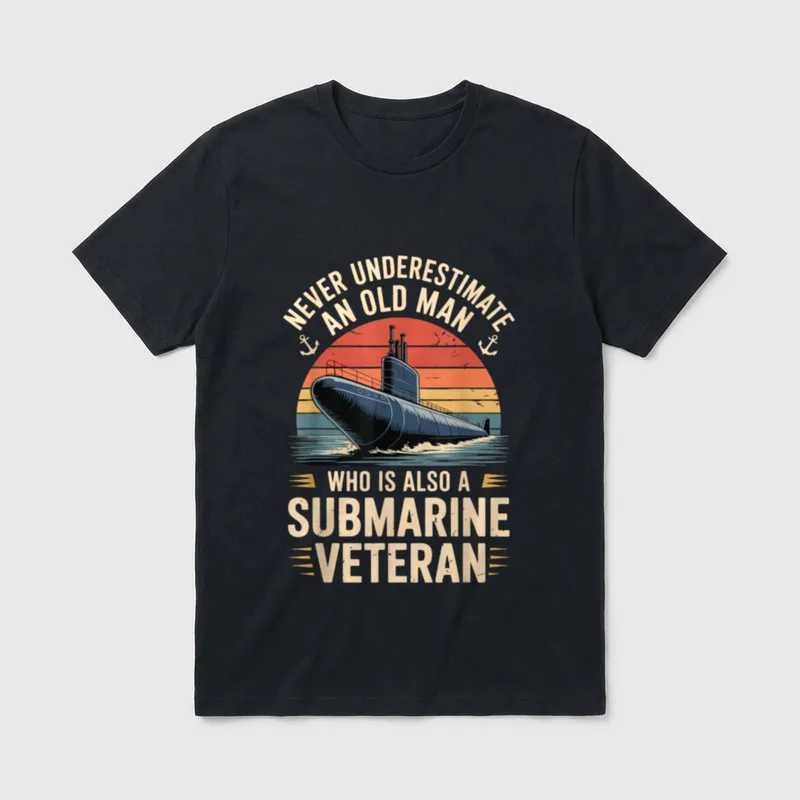 Old Man Submarine Veteran T-Shirt – Classic T-Shirt in Black