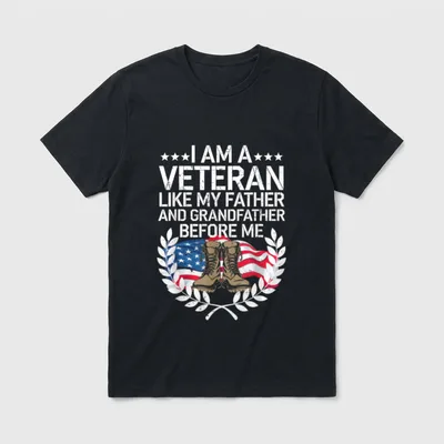 Veteran Father Grandfather Legacy T-Shirt – Classic T-Shirt in Black