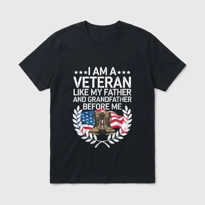 Veteran Father Grandfather Legacy T-Shirt – Classic T-Shirt in Black