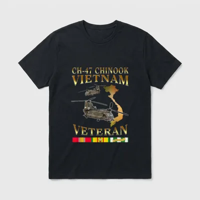 Vietnam Veteran CH-47 Chinook T-Shirt – Classic T-Shirt in Black