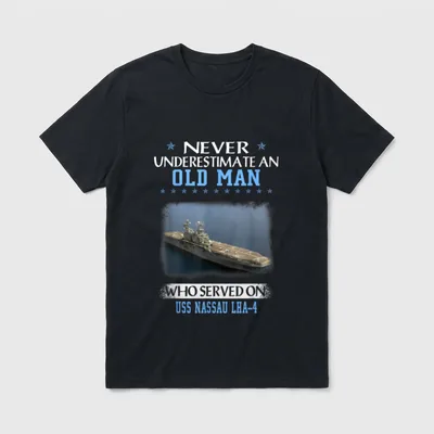 USS Nassau LHA-4 Veterans Day Father T-Shirt – Classic T-Shirt in Black