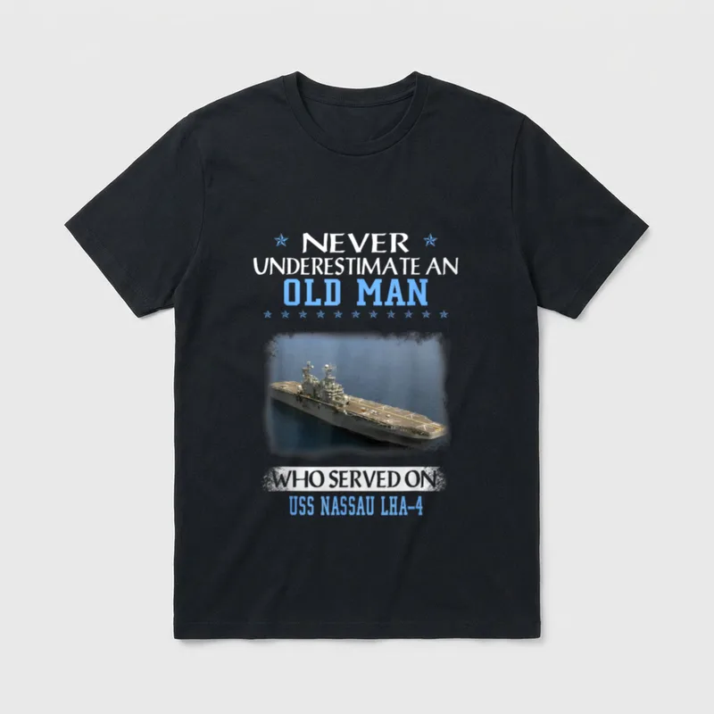 USS Nassau LHA-4 Veterans Day Father T-Shirt – Classic T-Shirt in Black
