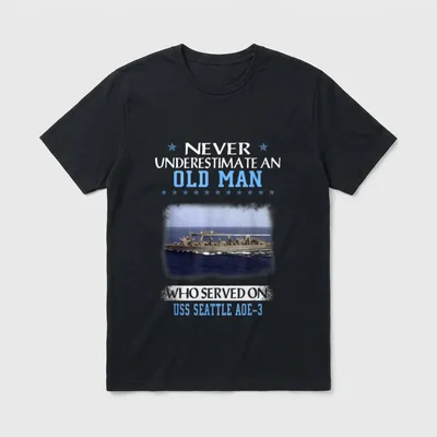 USS Seattle AOE-3 Veterans Day Father T-Shirt – Classic T-Shirt in Black