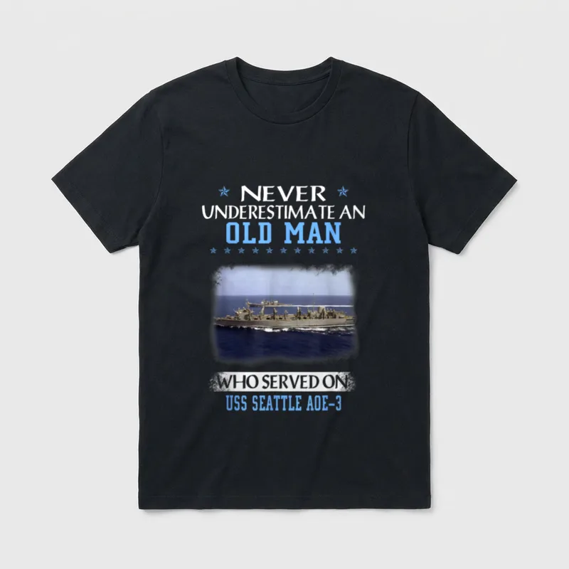USS Seattle AOE-3 Veterans Day Father T-Shirt – Classic T-Shirt in Black