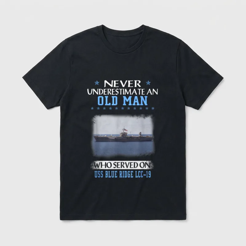 USS Blue Ridge LCC-19 Veterans Day T-Shirt – Classic T-Shirt in Black