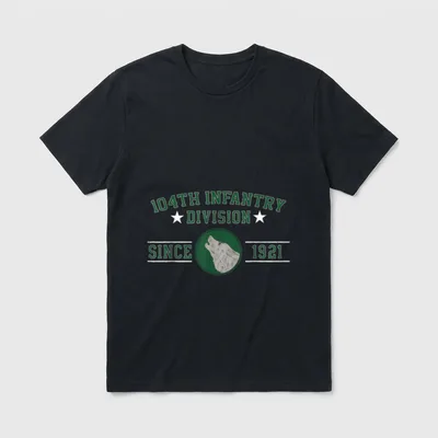 104th Infantry Division Veteran T-Shirt – 104th Infantry Division Since 1921 with wolf emblem – Classic T-Shirt in Black