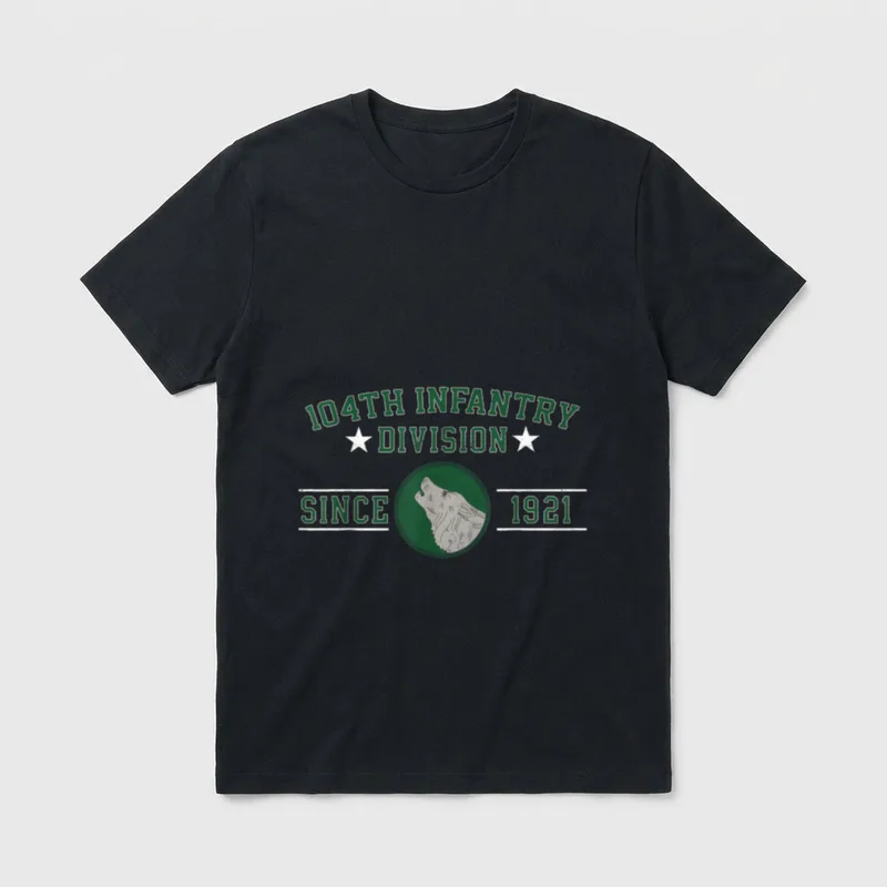 104th Infantry Division Veteran T-Shirt – 104th Infantry Division Since 1921 with wolf emblem – Classic T-Shirt in Black