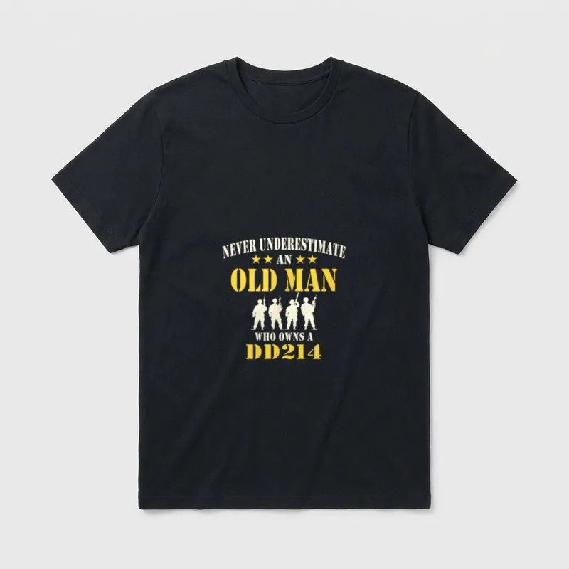 Never Underestimate an Old Man Owns T-Shirt – Classic T-Shirt in Black