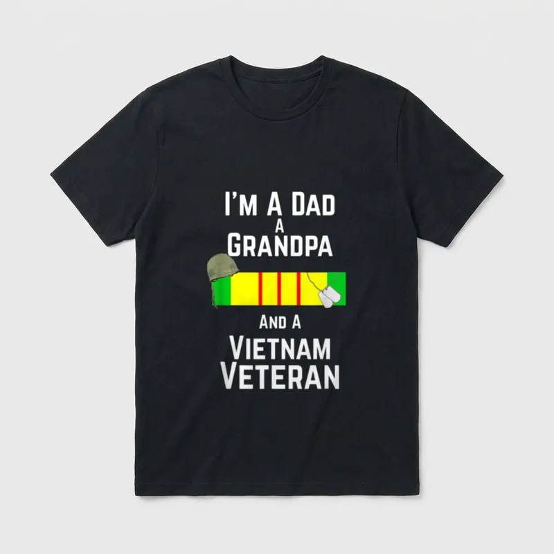 Proud Vietnam Veteran Father T-Shirt – Classic T-Shirt in Black