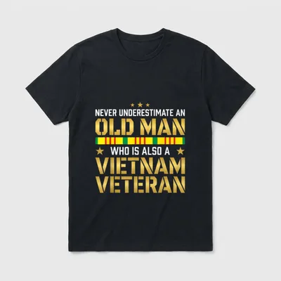 Underestimate an Old Man Vietnam Veteran T-Shirt – Classic T-Shirt in Black