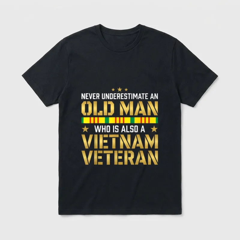Underestimate an Old Man Vietnam Veteran T-Shirt – Classic T-Shirt in Black