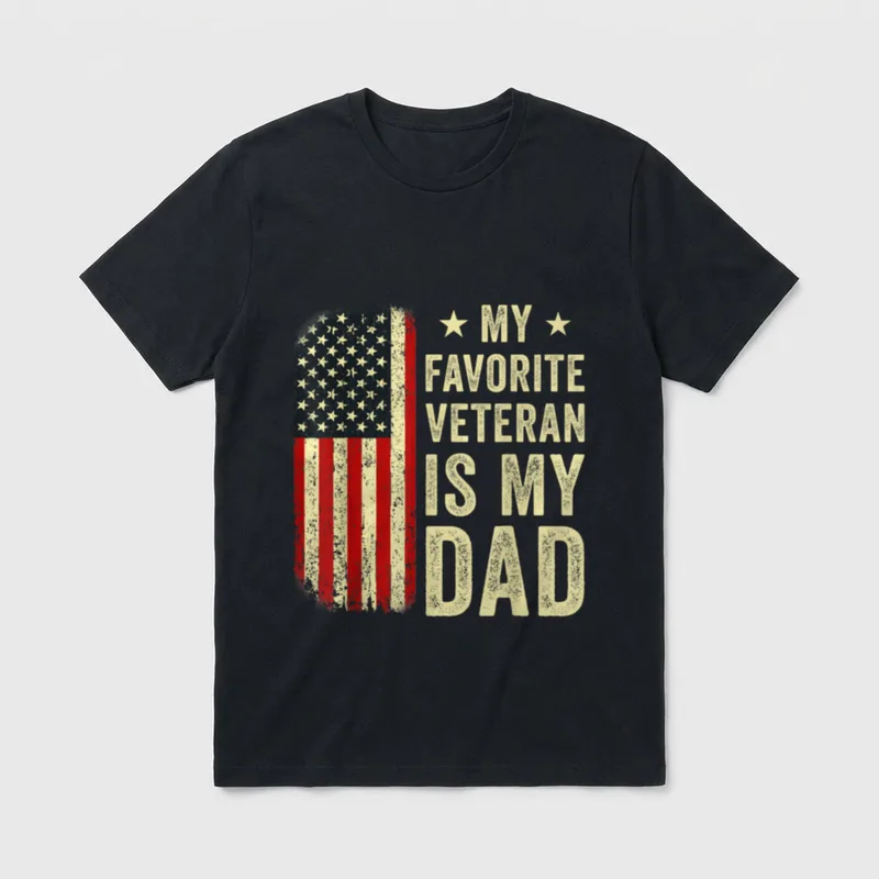 Veteran Father Best Dad T-Shirt – Classic T-Shirt in Black
