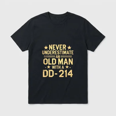 Man with a DD-214 Proud Veteran T-Shirt – Classic T-Shirt in Black