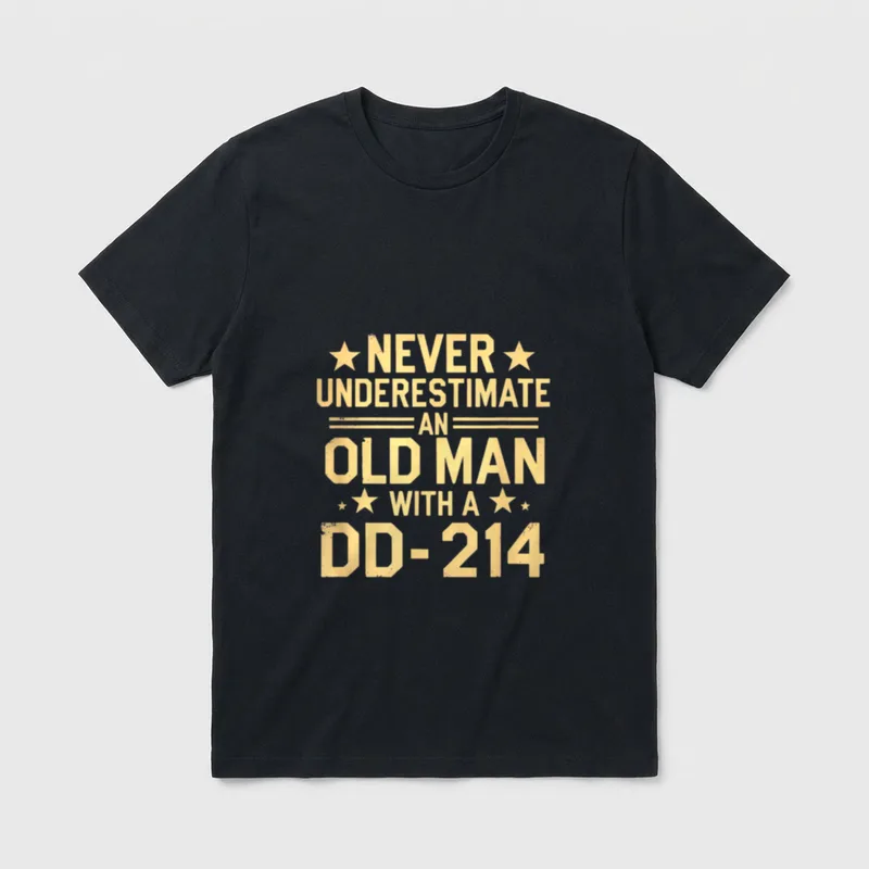 Man with a DD-214 Proud Veteran T-Shirt – Classic T-Shirt in Black