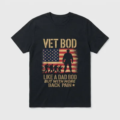 Military Service Dad Bod T-Shirt – Classic T-Shirt in Black