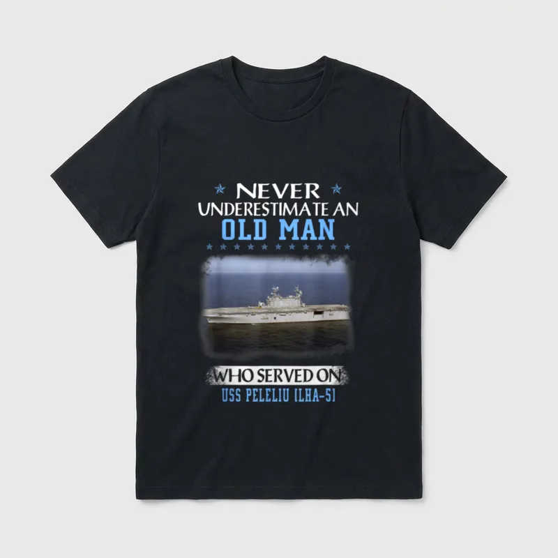 USS Peleliu LHA-5 Veterans Day Father T-Shirt – Classic T-Shirt in Black