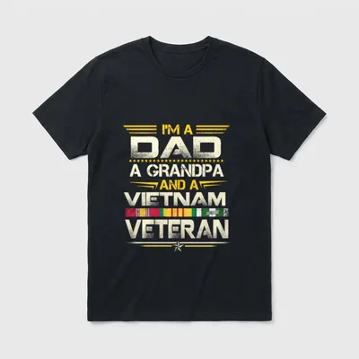 Dad Vietnam Vet Gift T-Shirt – Classic T-Shirt in Black