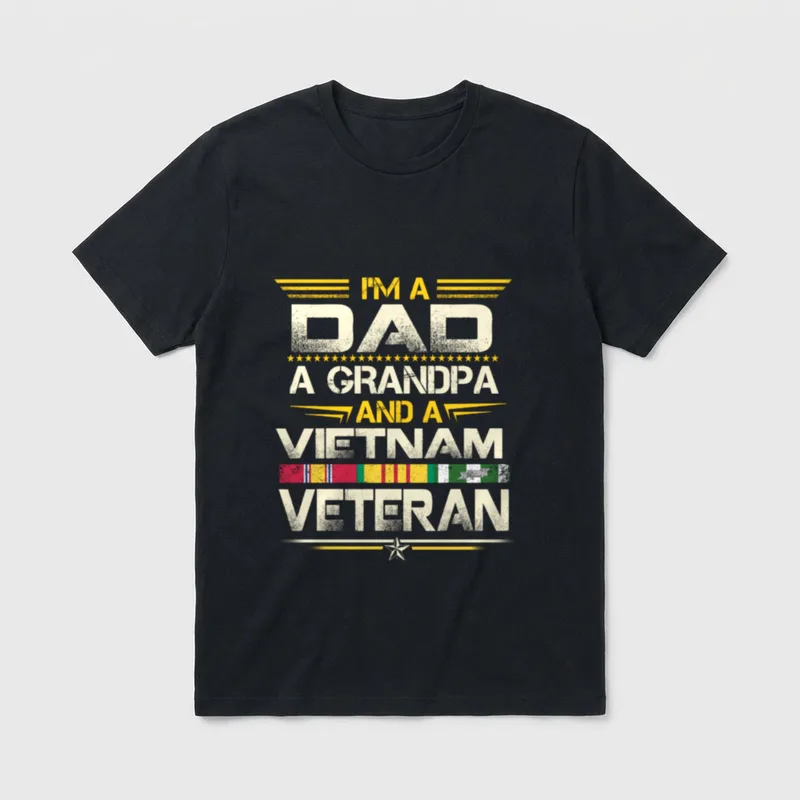 Dad Vietnam Vet Gift T-Shirt – Classic T-Shirt in Black