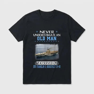 USS Franklin D Roosevelt CV-42 Veterans T-Shirt – Classic T-Shirt in Black