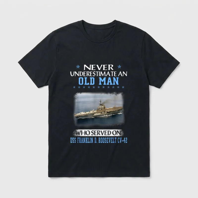 USS Franklin D Roosevelt CV-42 Veterans T-Shirt – Classic T-Shirt in Black