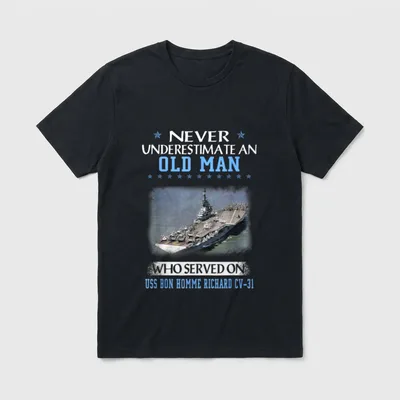 USS Bon Homme Richard CV-31 Veterans T-Shirt – Classic T-Shirt in Black