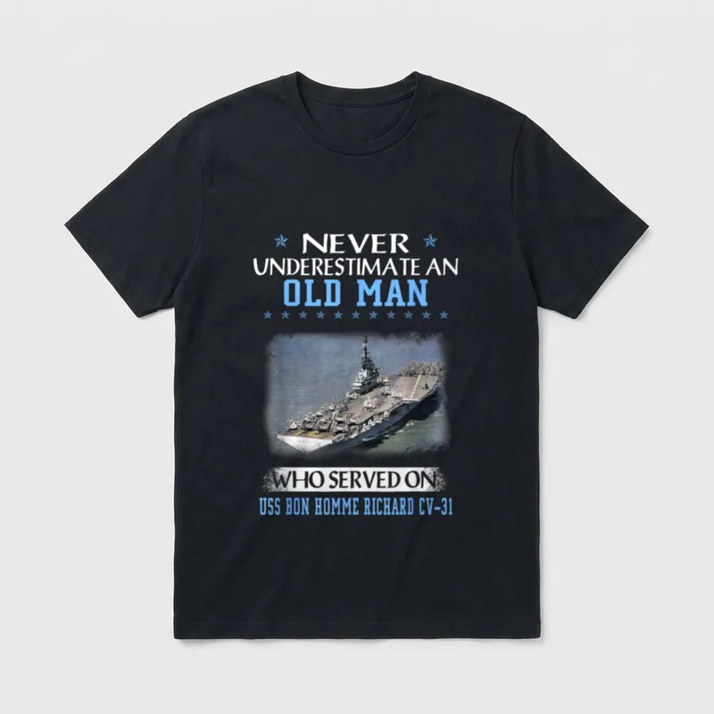 USS Bon Homme Richard CV-31 Veterans T-Shirt – Classic T-Shirt in Black