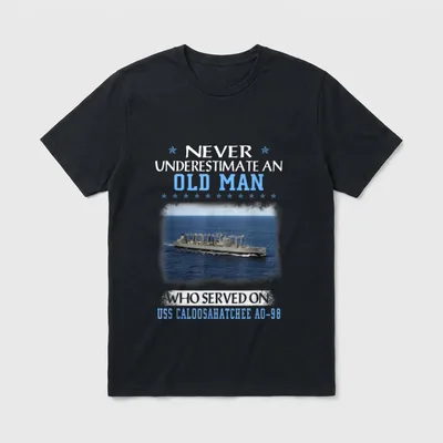 USS Caloosahatchee AO-98 Veterans Day Father T-Shirt – Classic T-Shirt in Black