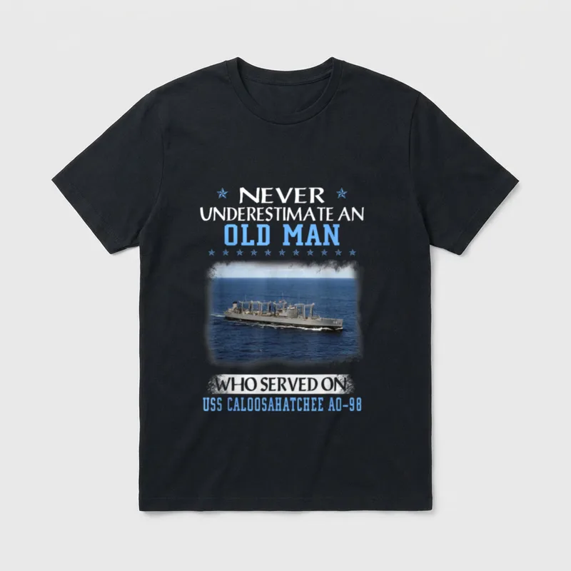 USS Caloosahatchee AO-98 Veterans Day Father T-Shirt – Classic T-Shirt in Black