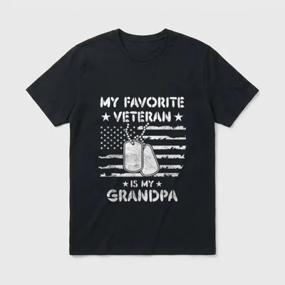 My Favorite Veteran Grandpa T-Shirt – Classic T-Shirt in Black