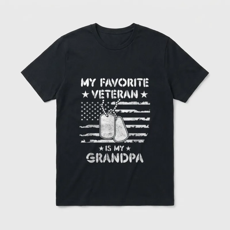 My Favorite Veteran Grandpa T-Shirt – Classic T-Shirt in Black