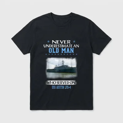 USS Austin LPD-4 Veterans Day Father T-Shirt – Classic T-Shirt in Black