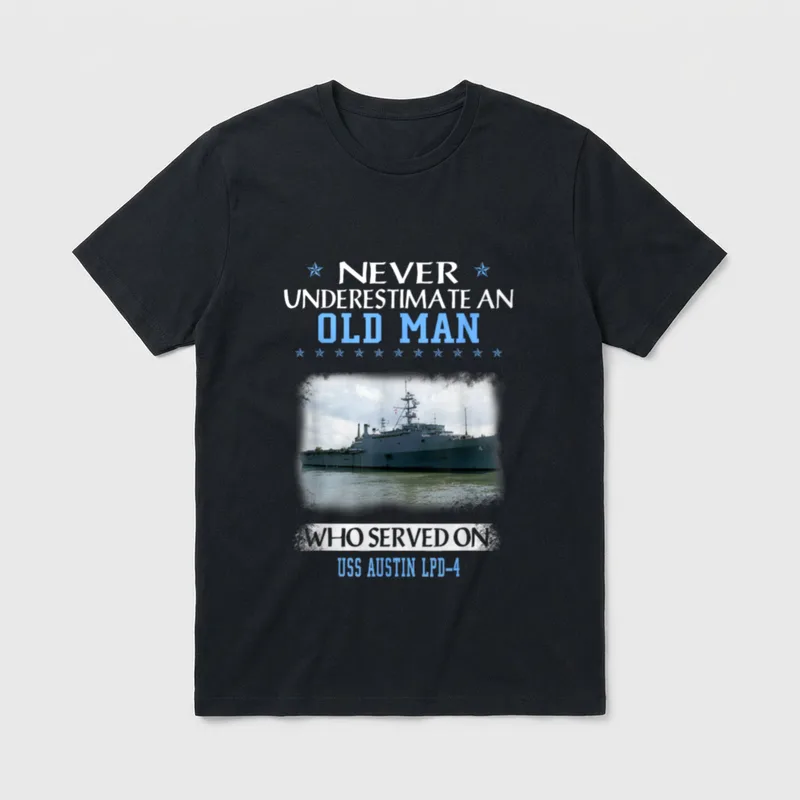USS Austin LPD-4 Veterans Day Father T-Shirt – Classic T-Shirt in Black