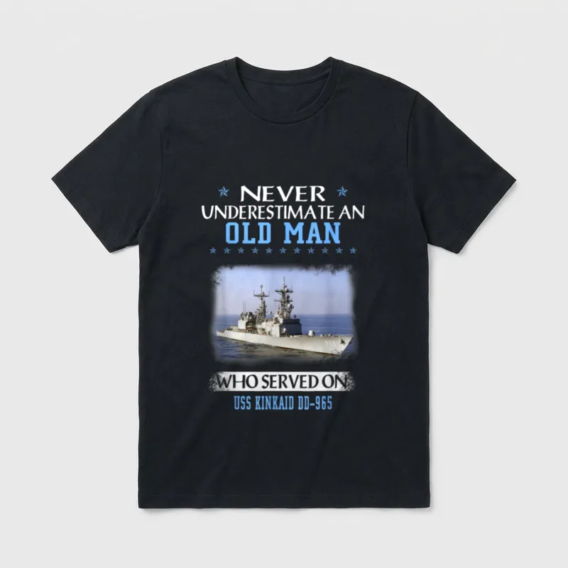 USS Kinkaid DD-965 Destroyer Veterans T-Shirt – Classic T-Shirt in Black