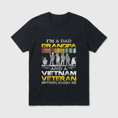 Veterans Day Dad And Grandpa T-Shirt – Classic T-Shirt in Black