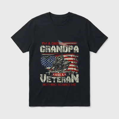 Military Grandpa Nothing Scares Me T-Shirt – Classic T-Shirt in Black