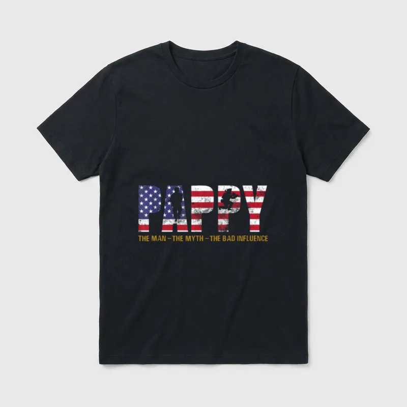 Bad Influence Grandpa Veteran T-Shirt – Classic T-Shirt in Black
