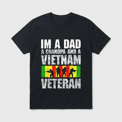 Proud Dad Grandpa Veteran T-Shirt – Classic T-Shirt in Black