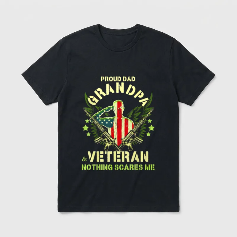 Proud Military Father Grandfather T-Shirt – Classic T-Shirt in Black