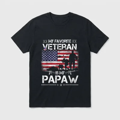 Papaw Veteran Father T-Shirt – Classic T-Shirt in Black