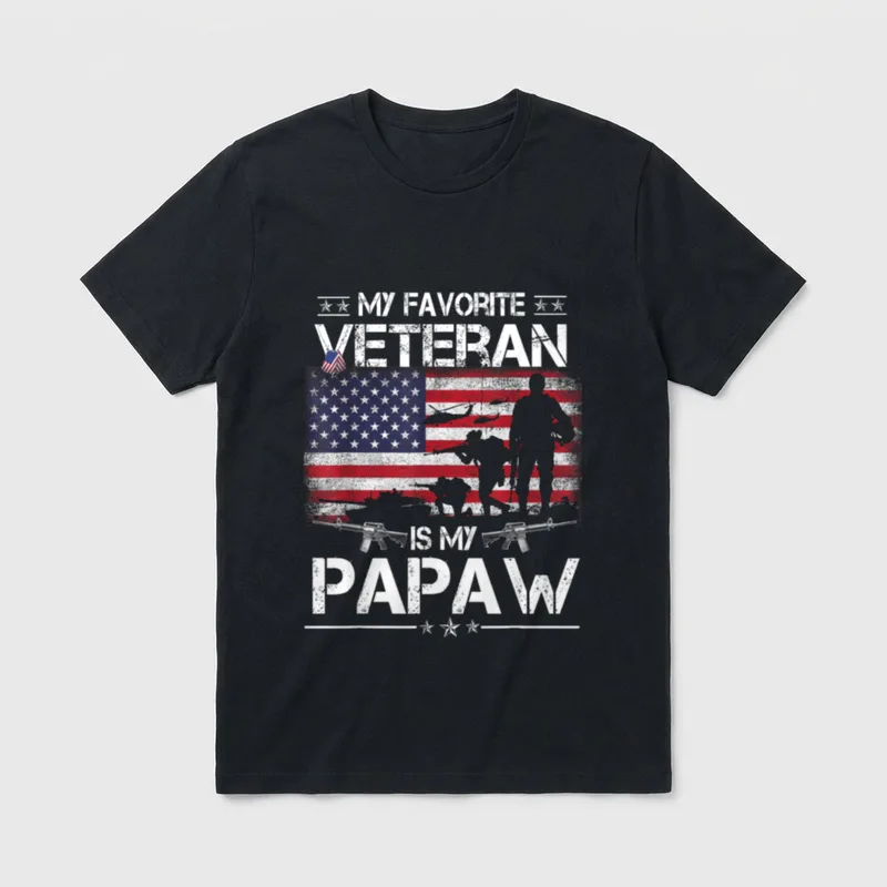 Papaw Veteran Father T-Shirt – Classic T-Shirt in Black