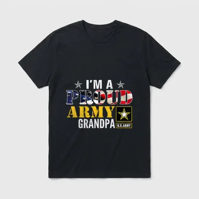 Military Grandpa American Flag T-Shirt – Classic T-Shirt in Black