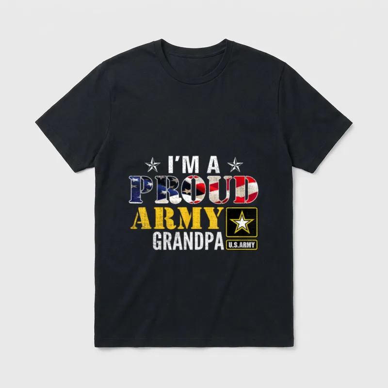 Military Grandpa American Flag T-Shirt – Classic T-Shirt in Black