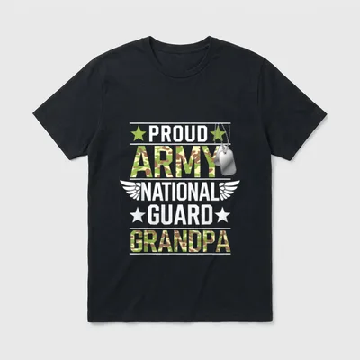 Army National Guard Veteran Grandpa T-Shirt – Classic T-Shirt in Black