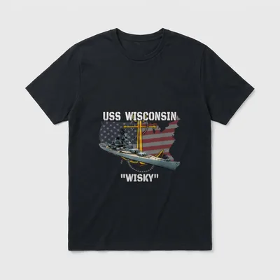 USS Wisconsin Battleship Veterans Day T-Shirt – Classic T-Shirt in Black
