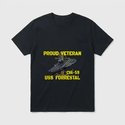 USS Forrestal Veteran Navy Dad T-Shirt – Classic T-Shirt in Black