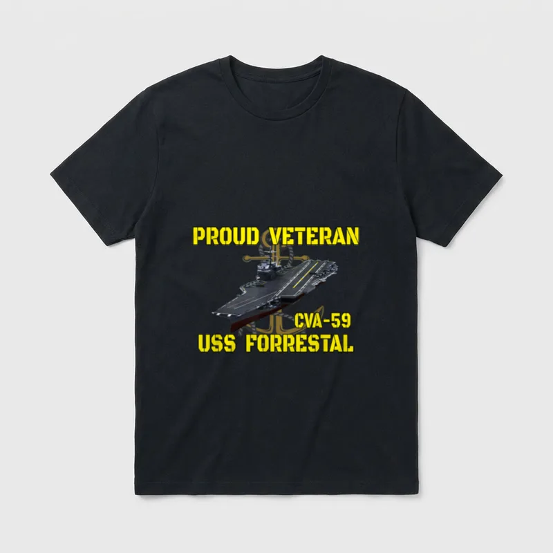 USS Forrestal Veteran Navy Dad T-Shirt – Classic T-Shirt in Black