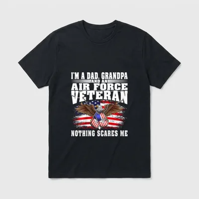 Military Veteran Grandpa Dad T-Shirt – Classic T-Shirt in Black